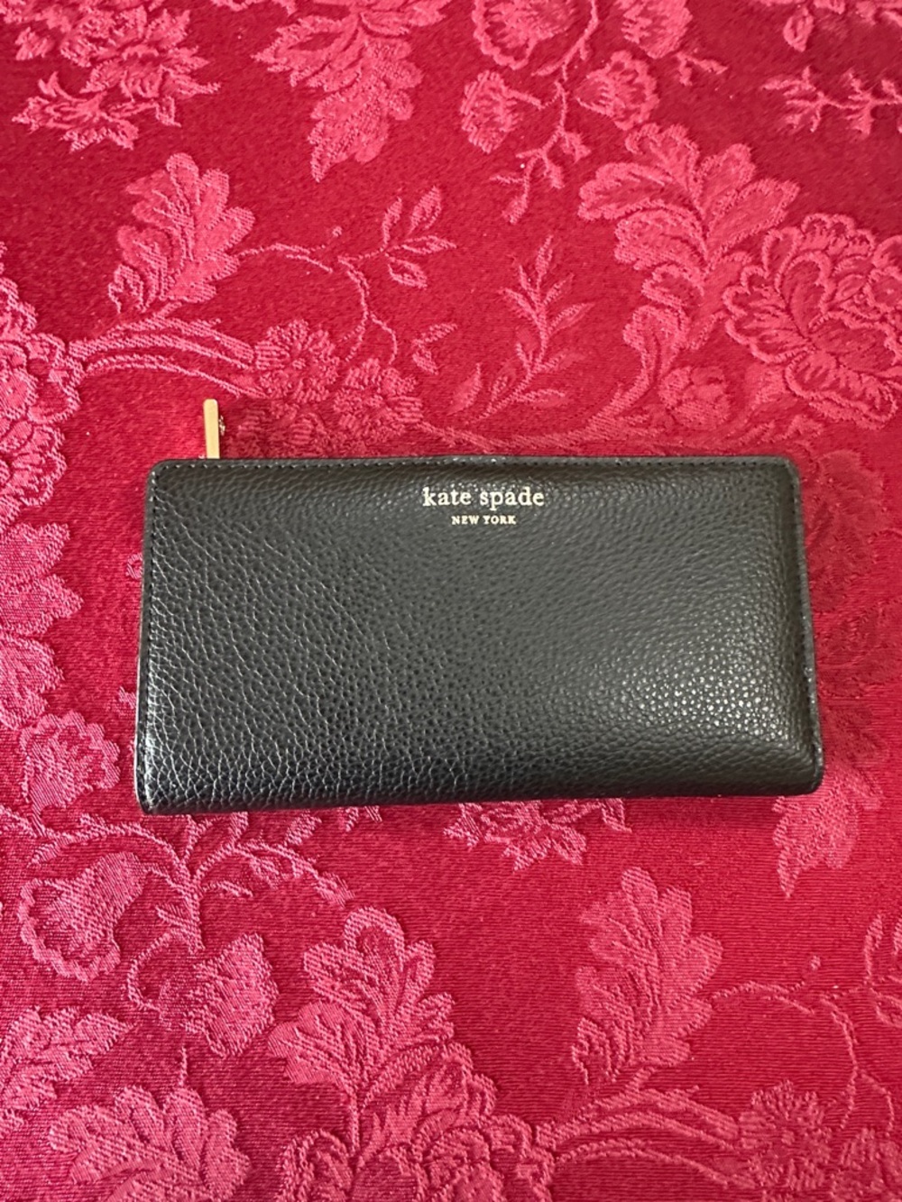 Kate Spade Black & Cream Leather Snap Wallet